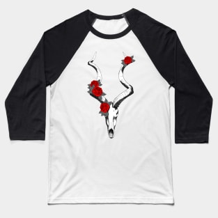 Antelope skull with roses Baseball T-Shirt